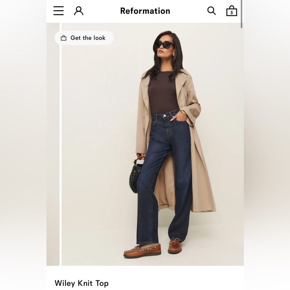 Reformation Wiley Knit Top in Mole